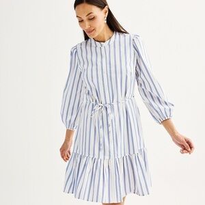 Nine West Blouson Sleeve Belted Dress